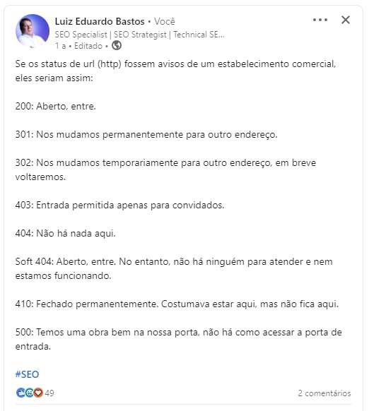 post linkedin status http